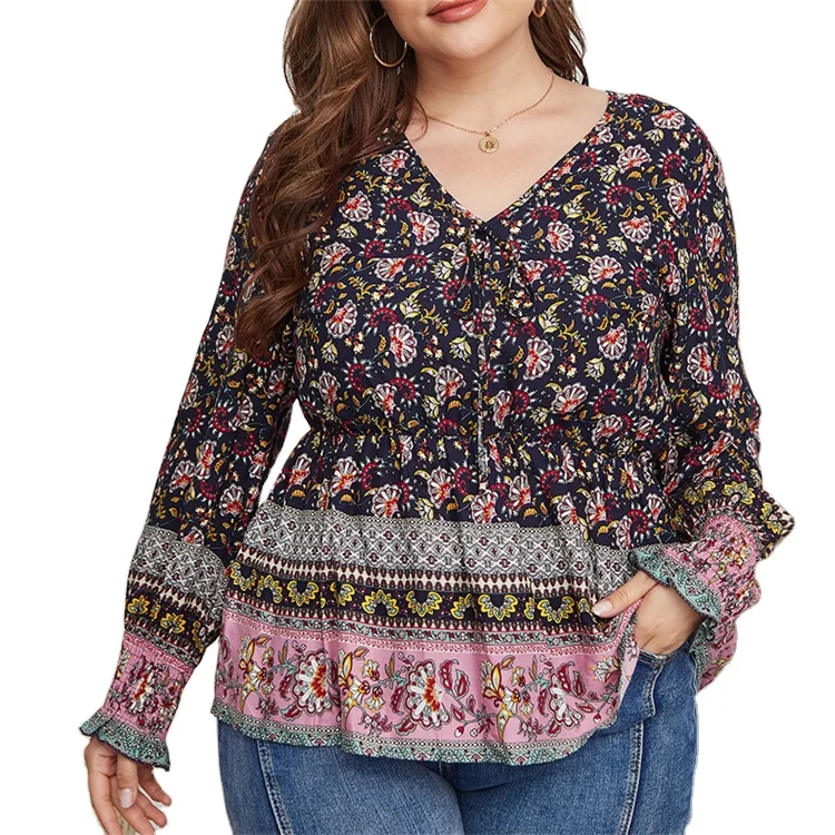 boho plus size shirts