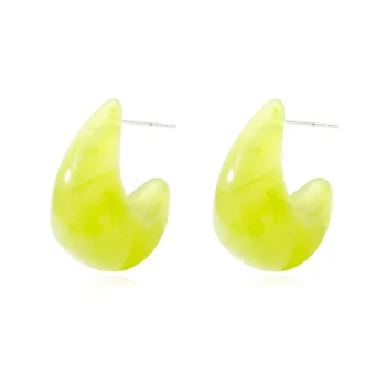 Retro Hong Kong Style Earrings Color Drop Earrings Simple And Versatile Niche Temperament Fashion Personalized Earrings