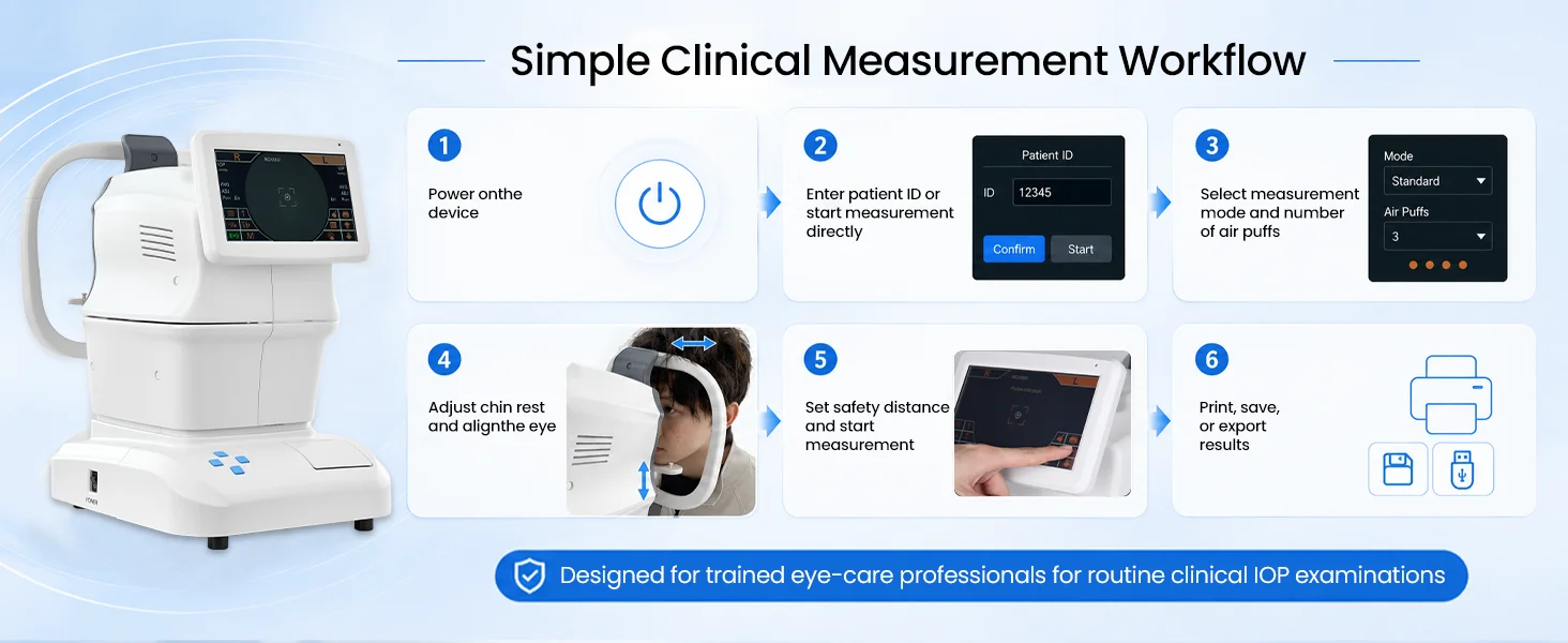 Tonometer SK-5000B Automatic Digital Eye Pressure Measuring Ophthalmic Non-contact Air Puff Tonometer with Cornea Thickness