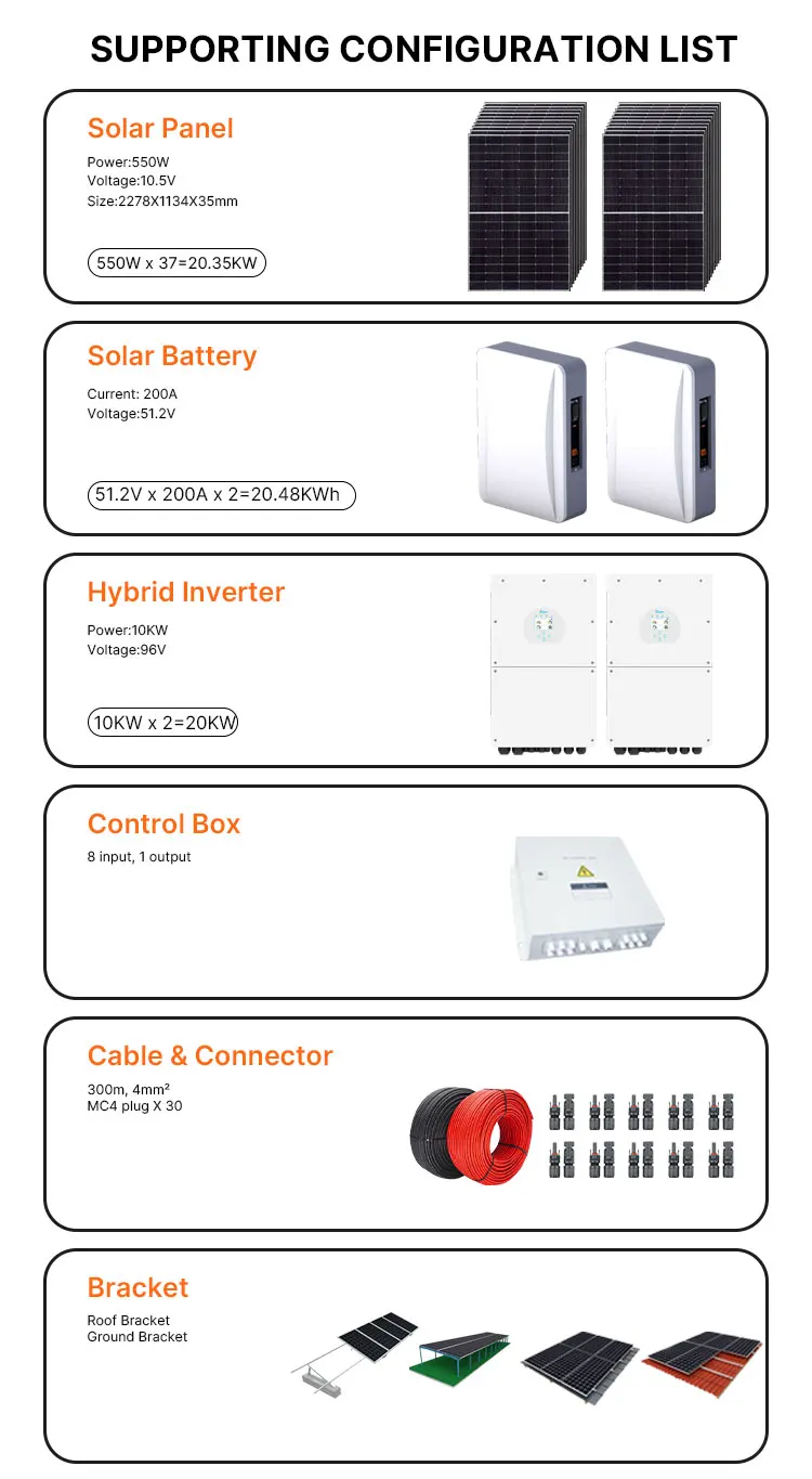 Complete Solar System 15kw to 200kw off Grid with Battery