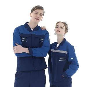 Comfortable Industrial Work Suits Grey Navy Male Female Employee Work Coats