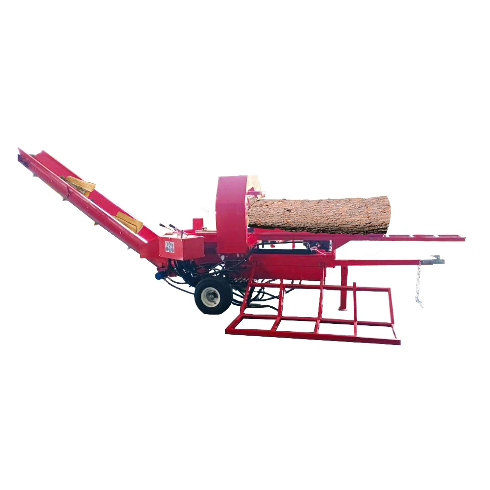 30 Ton diesel Firewood Processor Fire Wood Splitter Full Hydraulic ...