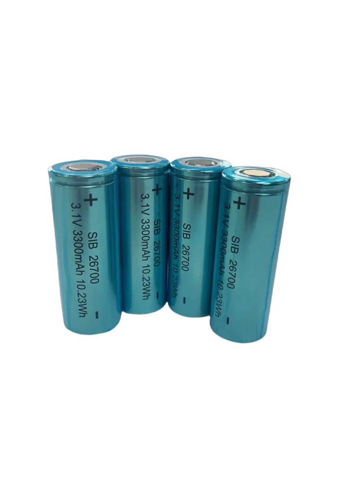 Factory wholesale SIB 3300mah 3.1V Sodium Ion Battery 3000 Cycles 26700 Na Ion Cylindrical Batteries Cell factory