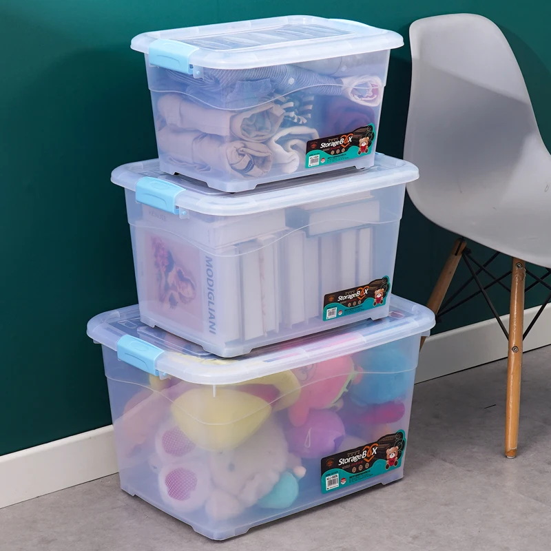 180L Plastic Other Pattern Toy Storage Box Bin Clear Heavy Duty Cheap  Transparent Box
