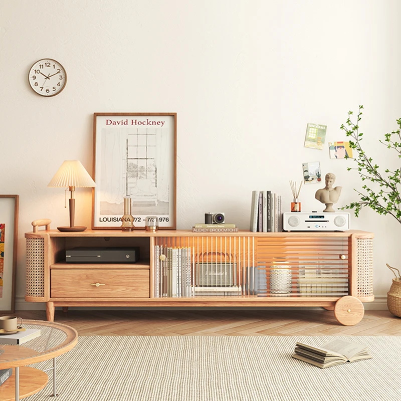 Presley Rattan Storage Media Console For TVs Up To 59" atelieryuwa