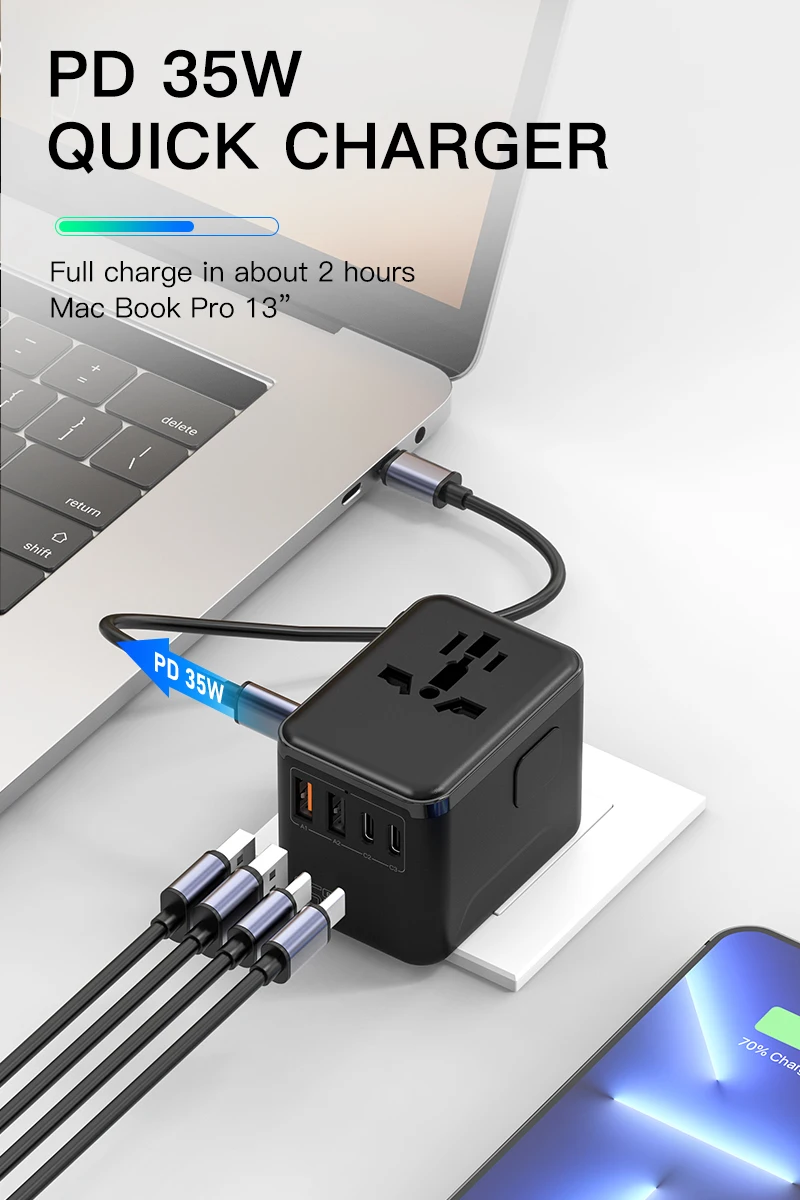 35w畅销书快速充电器通用旅行适配器电气多插座旅行插头适配器国际插头