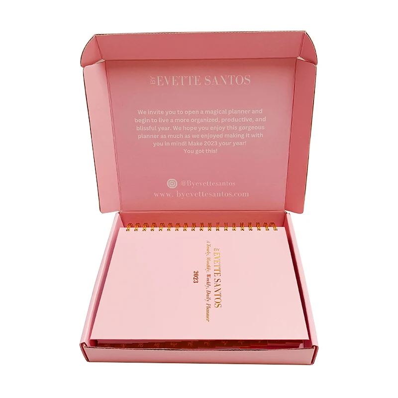 A Fitness and Wellness Journal Custom Printing Luxury Packaging Pink Hardcover Daily Journal Agenda Organizer Planner