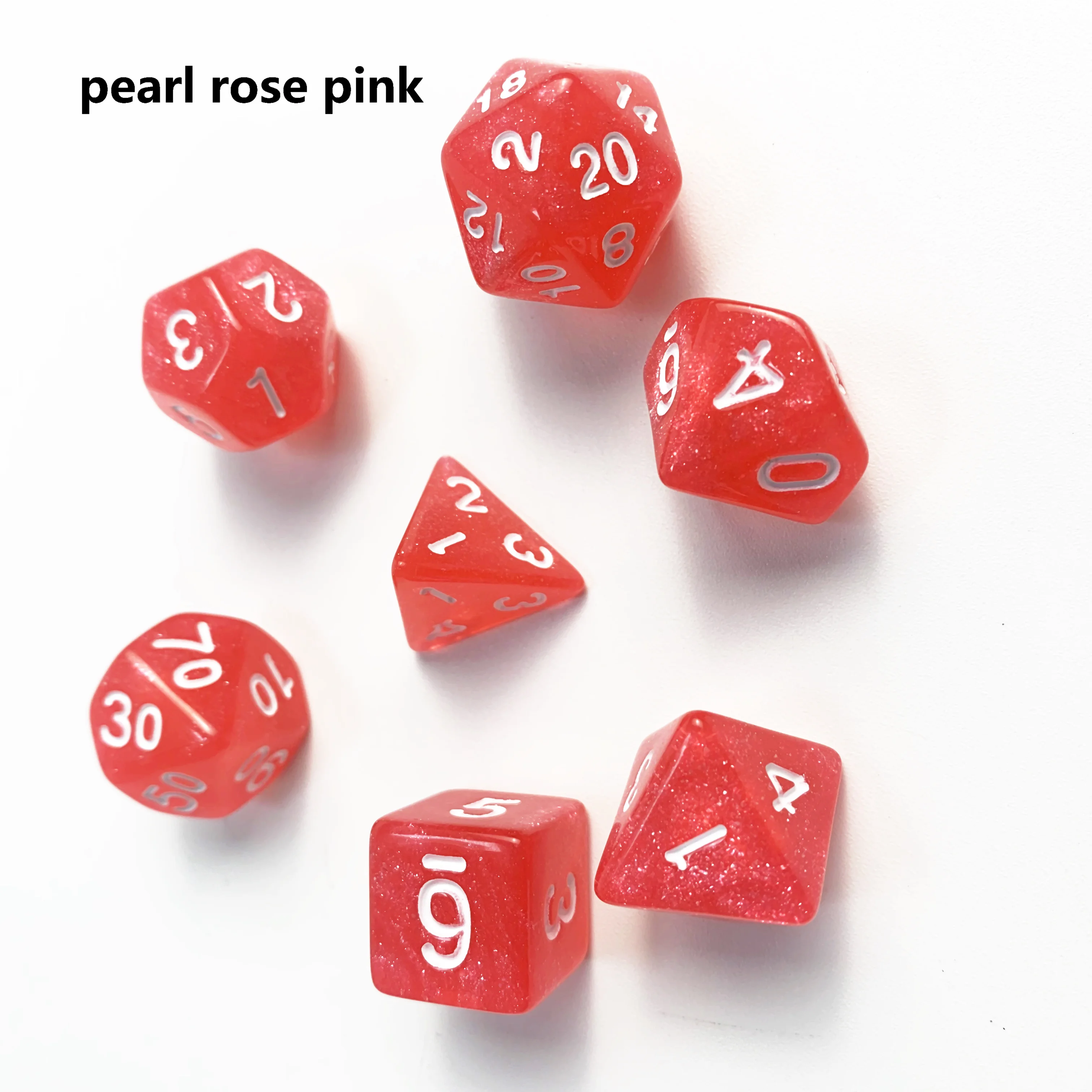 Acrylic Custom Cube Trpg 7pcs Per Set Dice Polyhedral 20 Sided Faces