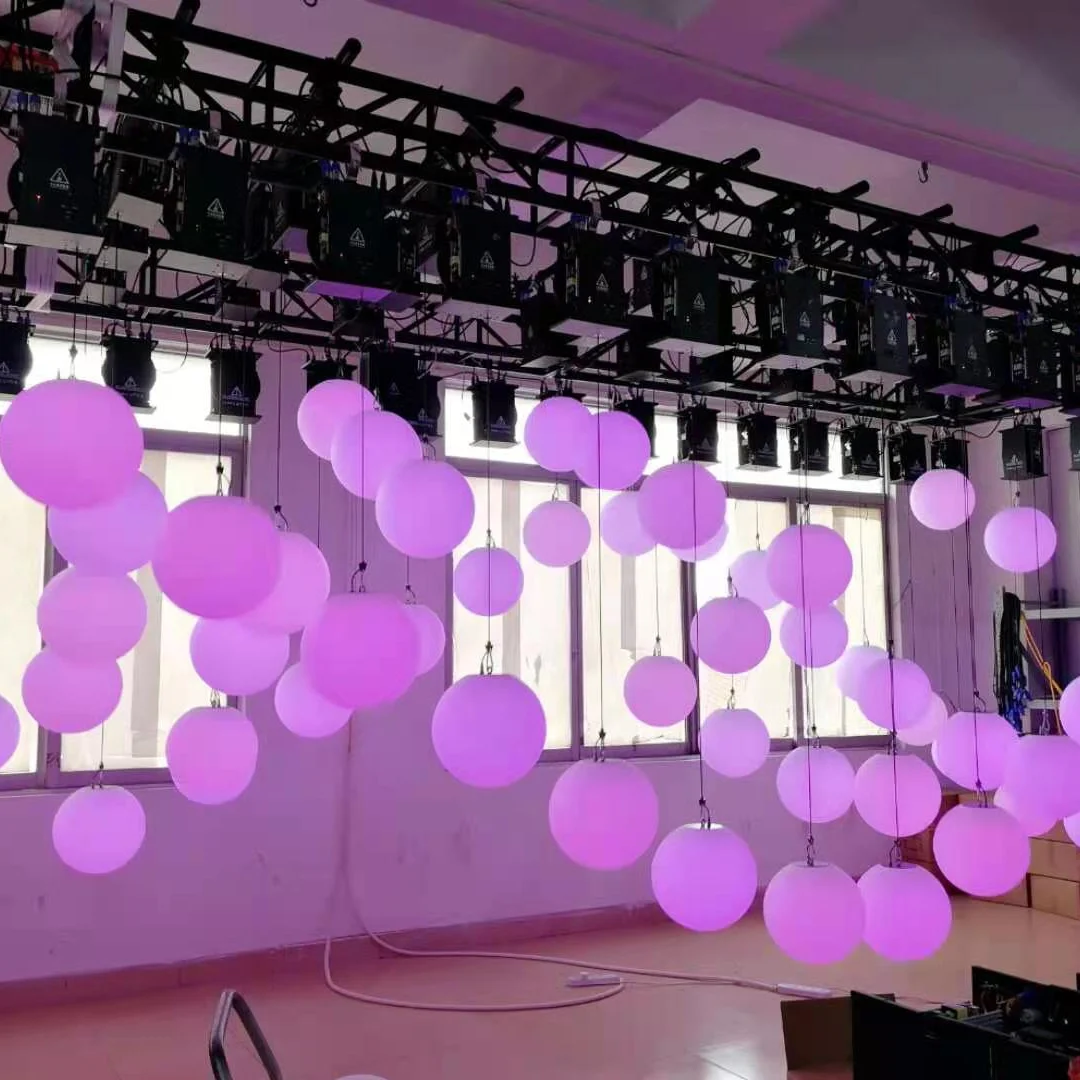 ECOJAS LED LIFTING BALL DMX LED Kinetic Pendant Led Light Motorized Led Lifting Light