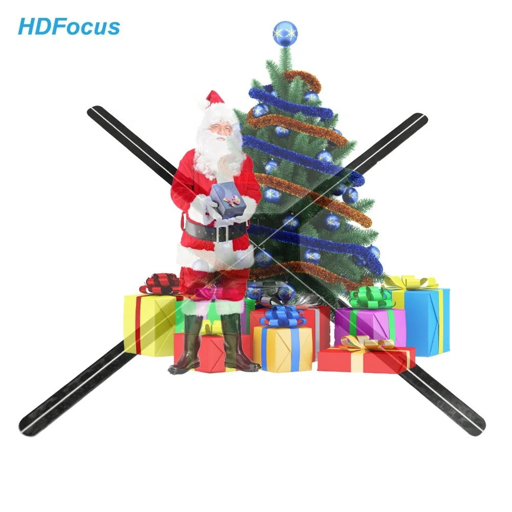 Christmas Tree 3D Hologram Advertising Machine Z8 75 cm Commercial Indoor Holographic Fans for Education