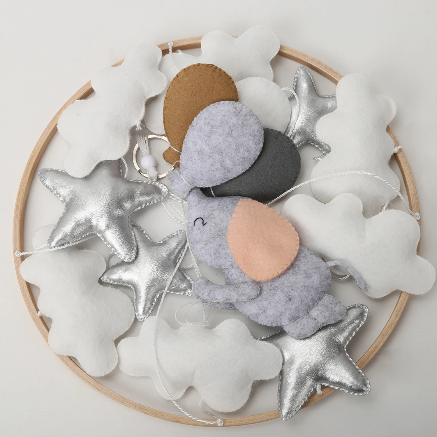 Elephant Baby Mobile Elephant with Balloons Nursery Decor Felt Crib Mobile Baby Shower Gift