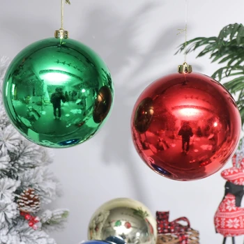 Factory wholesale large Christmas ball 20cm shiny gold color for holiday decoration
