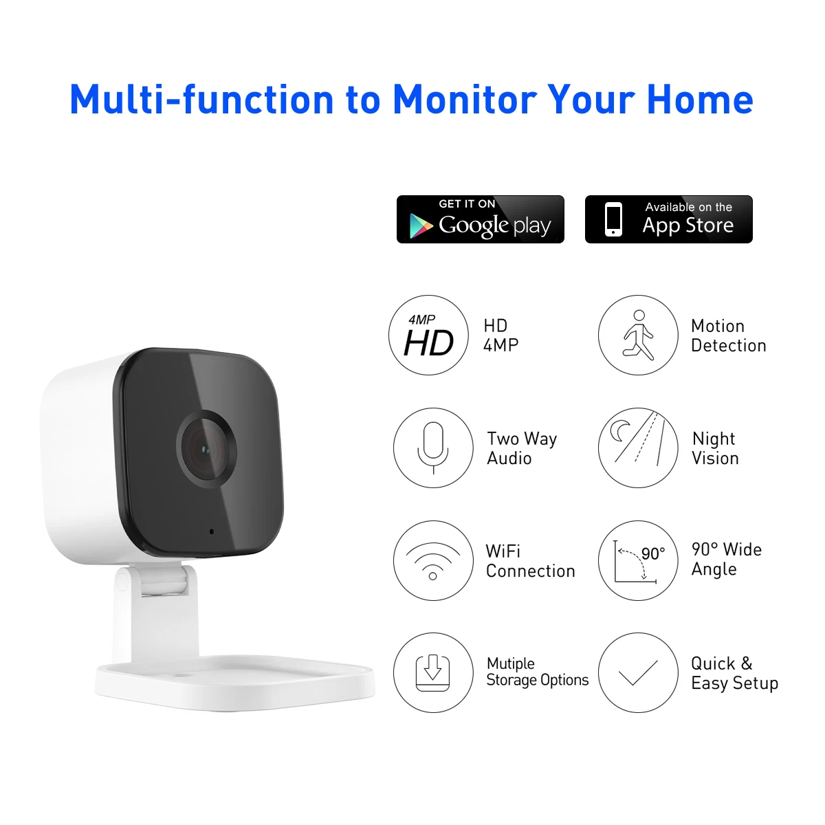 2mp indoor ptz wifi security camera hd cctv with night vision alarm storage motion detection tf card cloud614-62