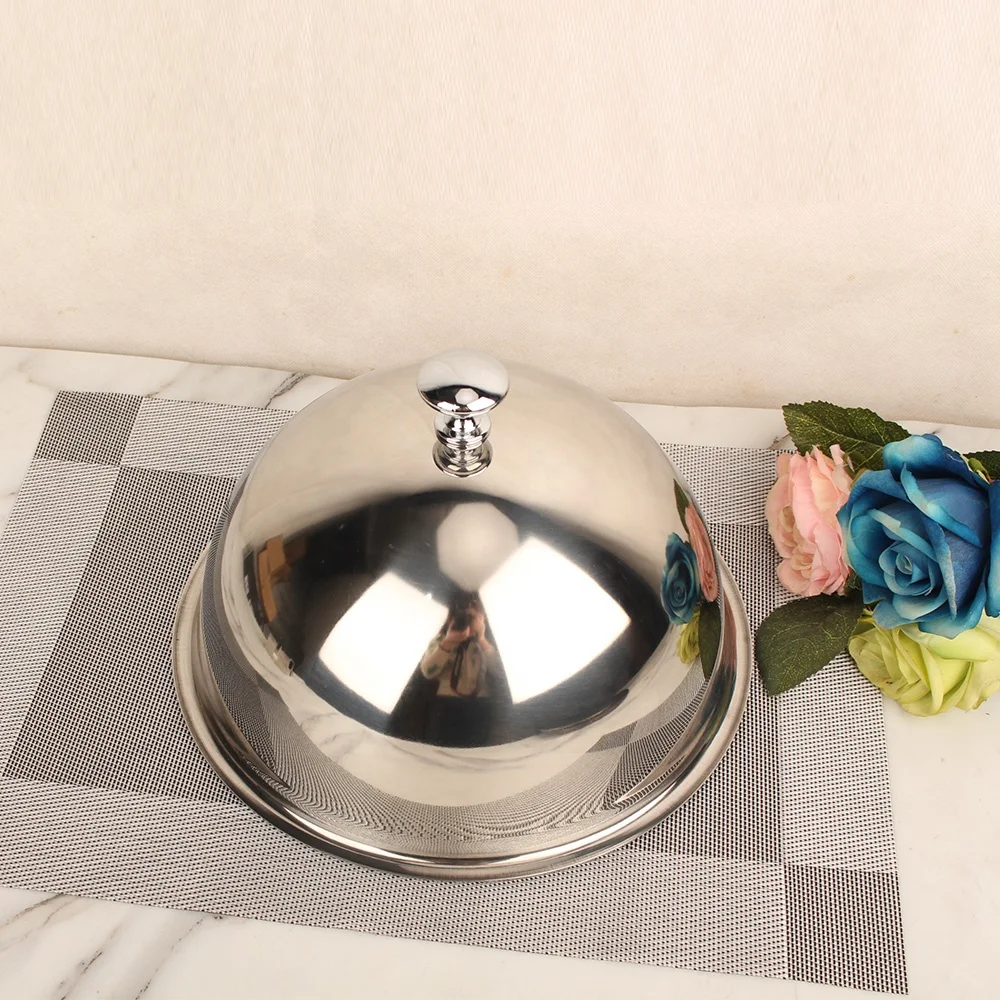 Meat. Cover Stainless Steel Iron Grill Dome Dish Cover Oil Spill-proof Food Cover ...
