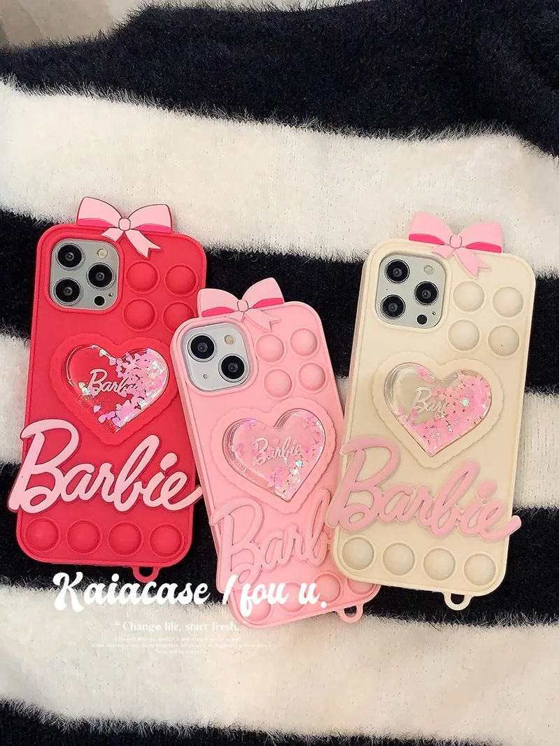 3d Fashion Barbie Quicksand Silicon Phone Case For Iphone 14 13 12 11 ...