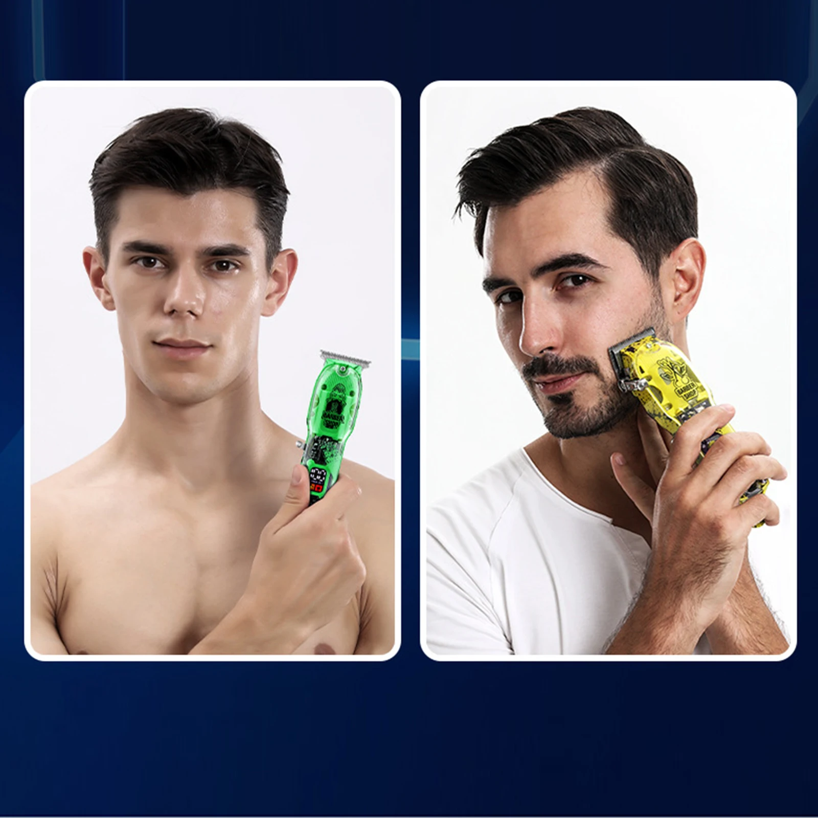 New 2023 Rechargeable Professional Cordless Grooming Kit Barber Tool 2pcs Lcd Hair Shaver