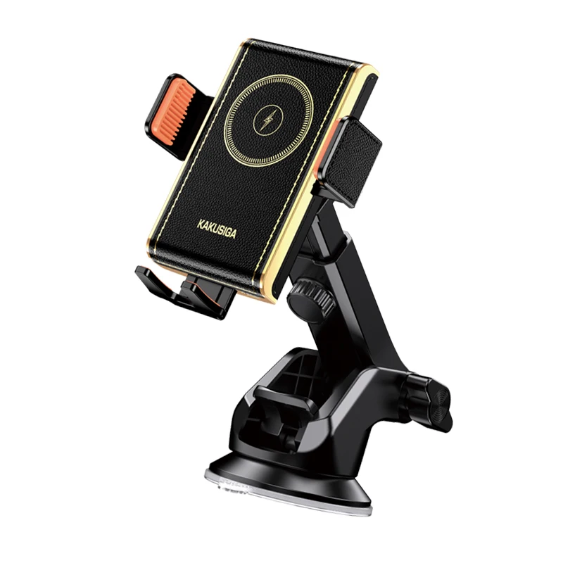 KAKUSIGA Suction Cup Telescopic Wireless Fast Charging Car Phone Holder for Center Console