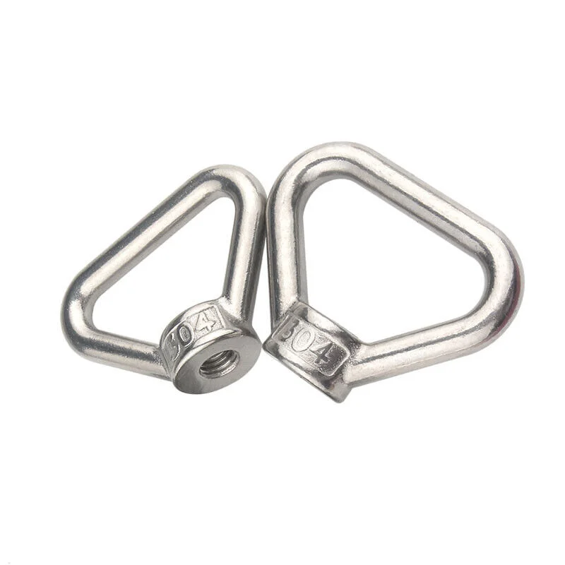 2 Pcs Of M12 304 Stainless Steel Heavy Duty Lifting Eye Nut Triangle Shaped Screw Fastener
