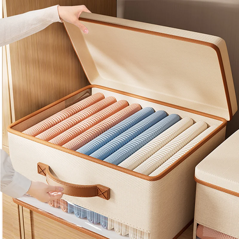 Foldable Storage Folding Box Thick Non-Woven Fabric Collapsible Toy and Clothing Storage Rectangle Shape