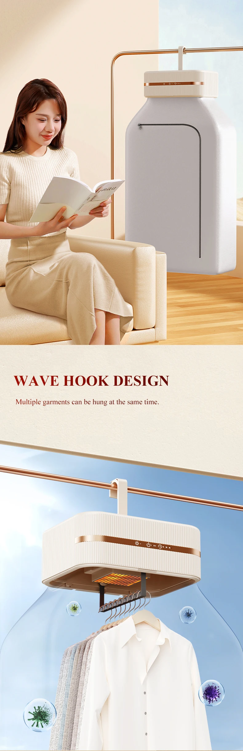 Imycoo New Arrival Uv Folding Portable Compact Clothes Dryer Machine