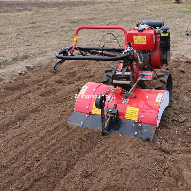 Two Wheel Mini Walking 7Hp Diesel Gasoline Rotary Tillage Weeder Hand Tractor Land Cultivation Power Tiller Machine for Farm