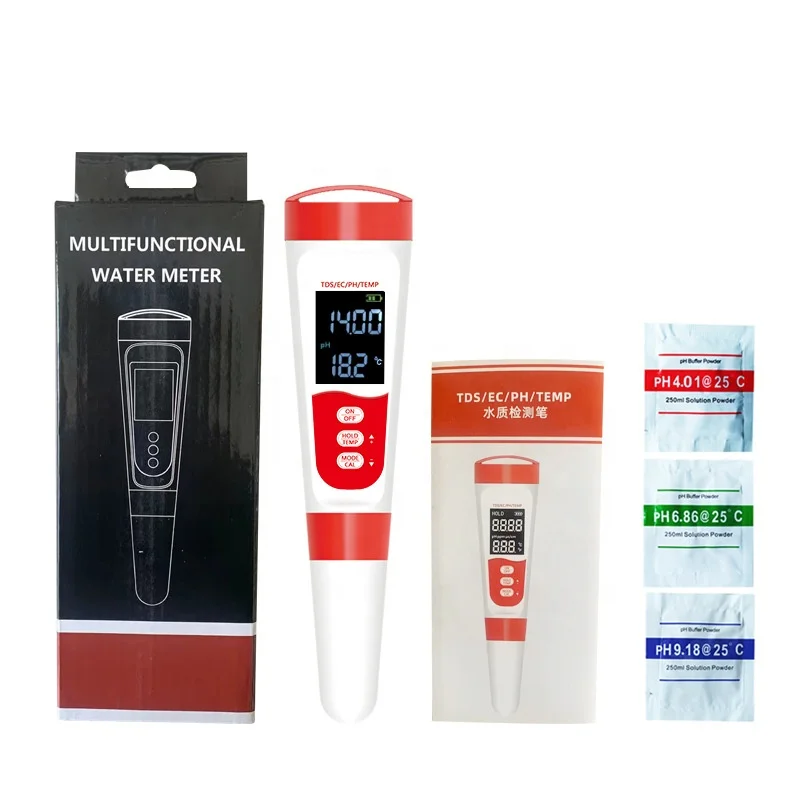 4 in 1 Digital Portable Liquid Temperature Tds ph and Conductivity Meter Competitive Price
