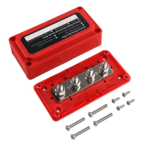 Nickel Plated 4 Way Battery Electrical Copper Power Distribution Posts Junction  Block Bus Bar Holder Terminal Automotive Marine