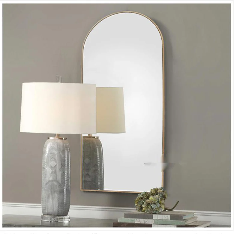MDF Arched Simple Modern Frame Large Full Length Floor Dressing Mirror Wall Decoration Mirror