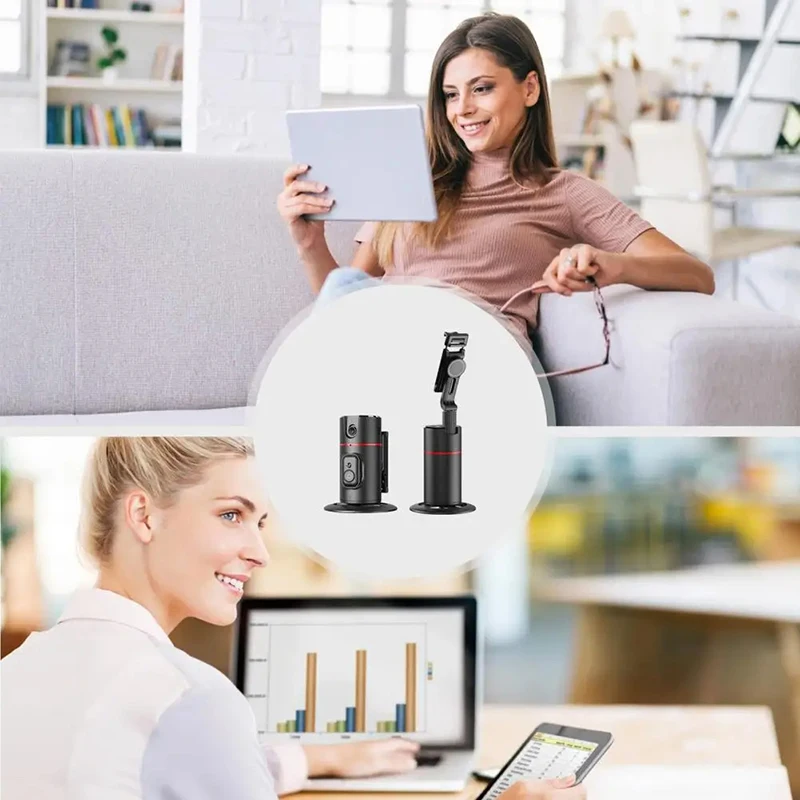 P02 360 Smart AI Face Tracking Mobile Holder 1200mAh Rechargeable Auto Following Mobile Gimbal Stabilizer Gesture Phone Holder