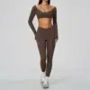 Brown Top+Leggings Set