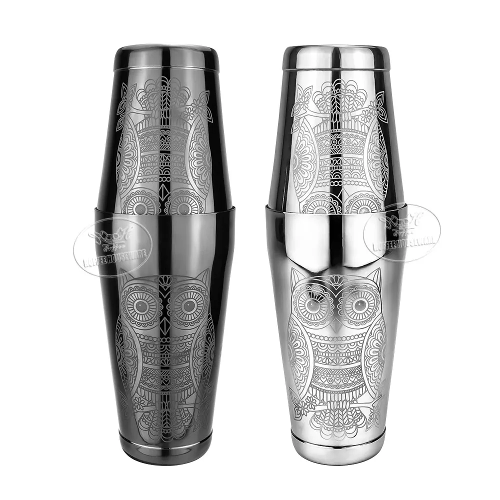 Engraved Cocktail Boston Shakers Set Customized Stainless Steel Bar Tools Bartender Cocktail Maker Drink Mixer Cocktail Shaker