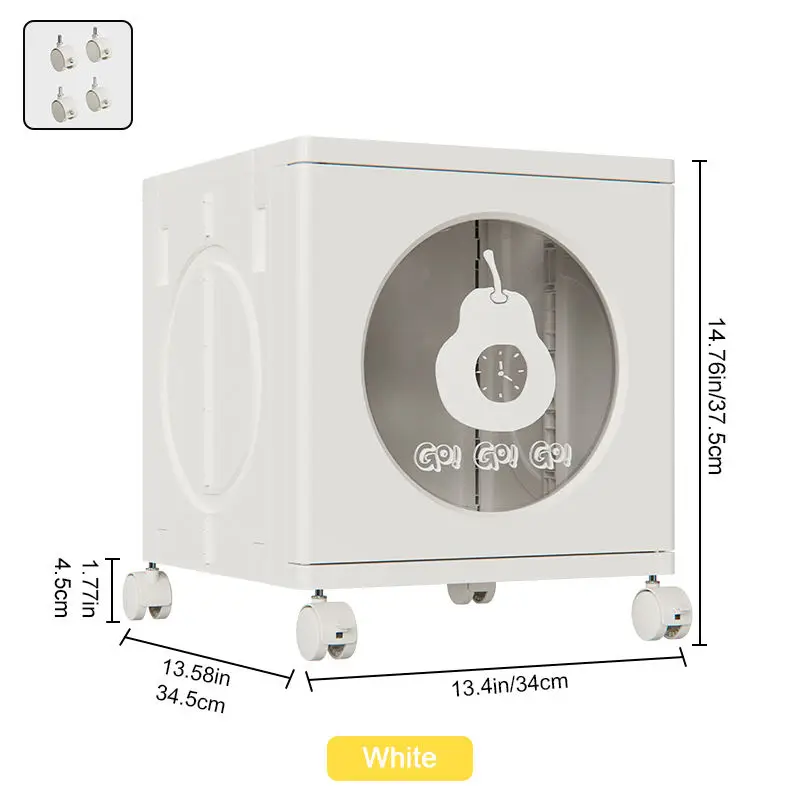 4-Tier Foldable Plastic Storage Cabinet Injection Techniques Square Shape Door Wheels Simple Household Foldable Storage Unit supplier