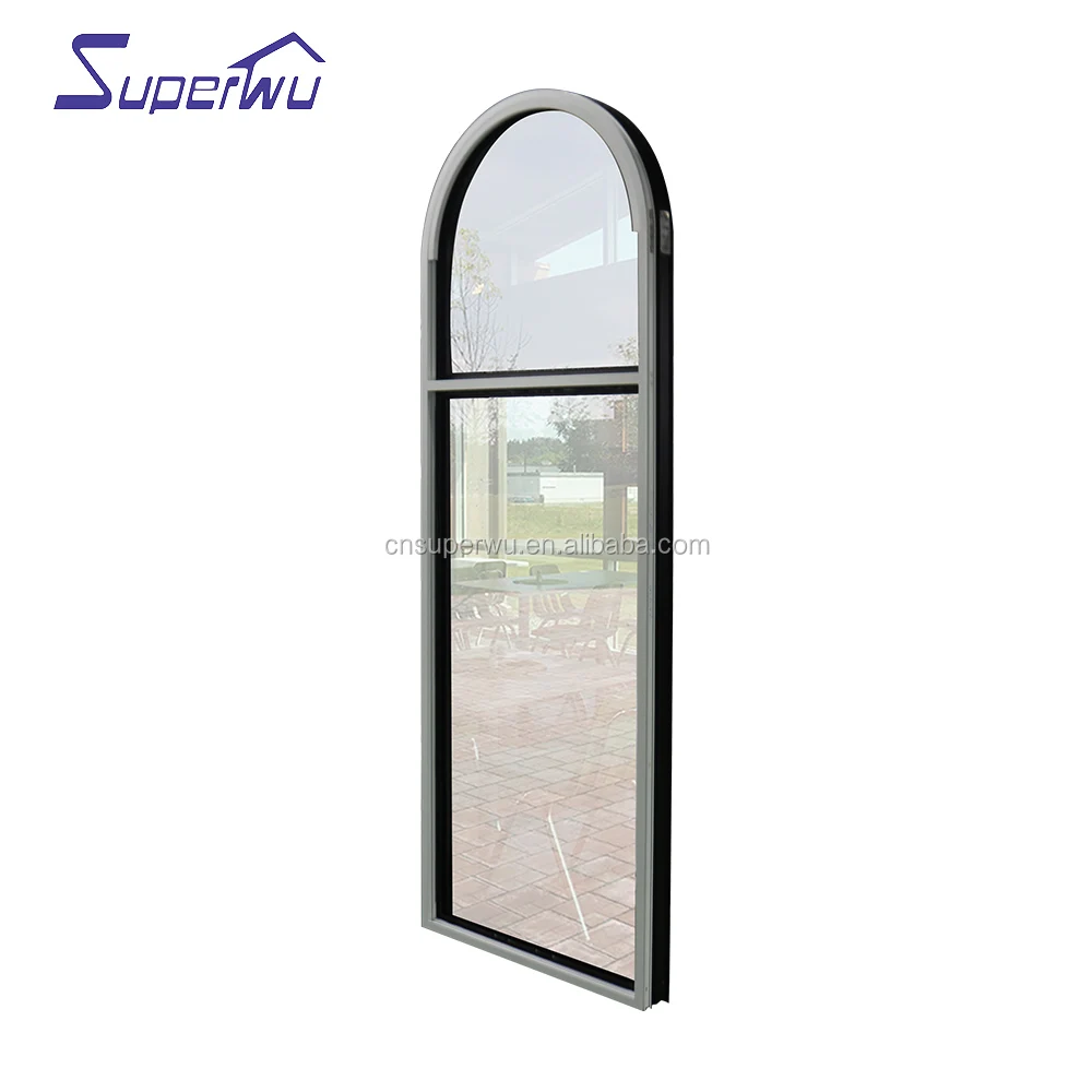Australia standard new exterior aluminum window arch round fixed double tempered glass design hot sale
