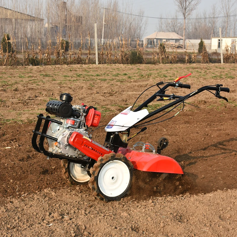 Hand Tractors for Agriculture Mini Power Tiller Trailer Hand Held Walking Tractor Mini Hand Tractor