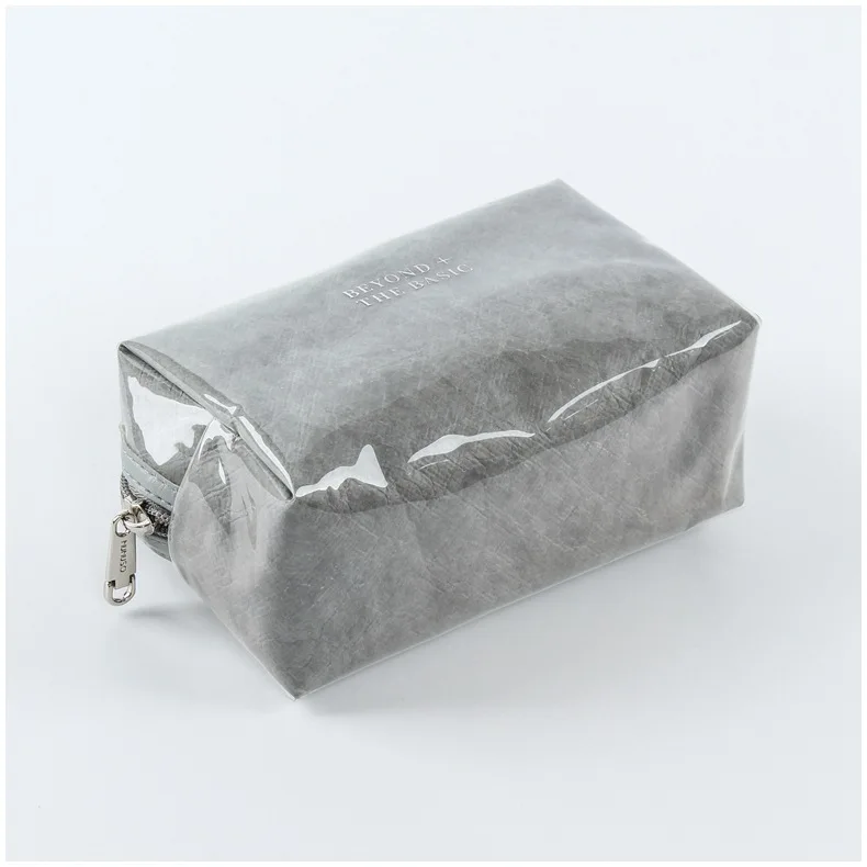 Factory Direct Washed Kraft Paper Covered PVC Waterproof Travel Paper Make UP Bag