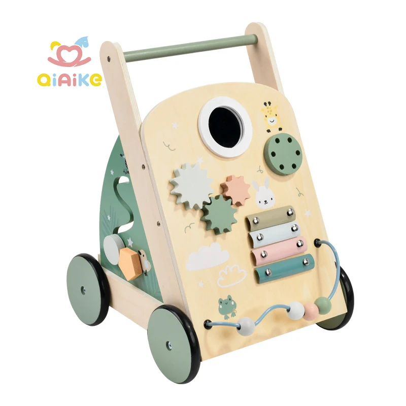 Wooden Baby Toddler Walker Baby Activity Centre Walker Toy Busy Board Sensory Toys for Baby Early Development