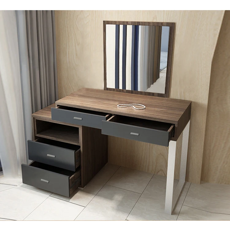 In stock MDF wood veneer dressers 6 drawers bedroom furniture dresser chair set for house