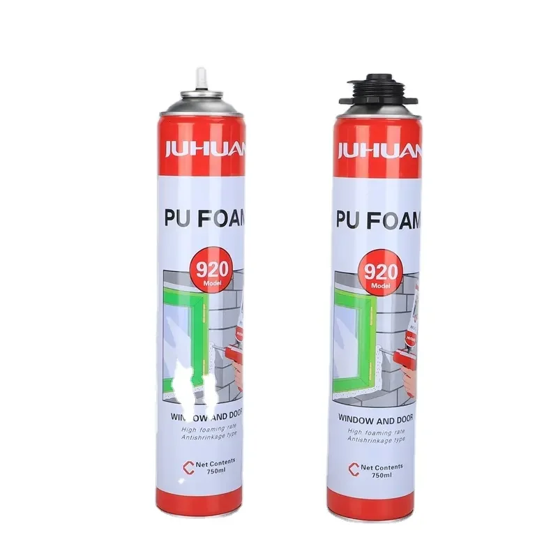 Dual Use 750ml Black Polyurethane Spray Foam Adhesive with Gun Straw for Construction