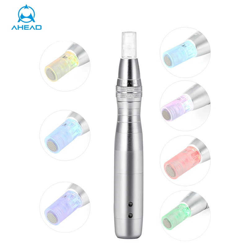 Заводская Продажа ZL 7 видов цветов с подсветкой Dermapen Фотон электрическая светодиодная JM - F7 цифровой Дерма ручка против старения из алюминиевого сплава