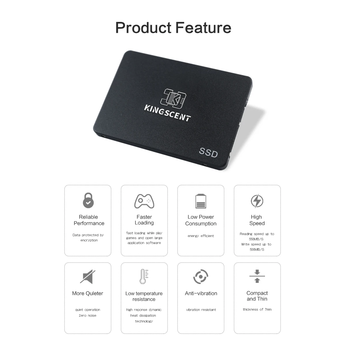 Жесткий диск 120Gb 128Gb 240Gb 256Gb 480GB 512Gb 960GB SSD Sata3 Твердотельный