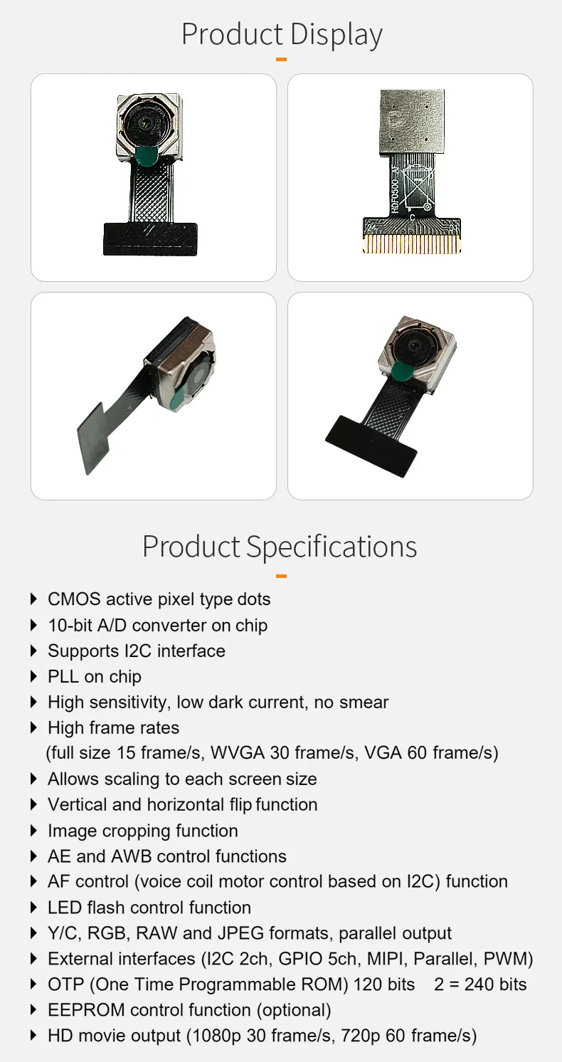 DGZX 5MP Y/C JPEG Formats Parallel Output Camera Module for Sony ZY0500/ISX012 Cmos Smart Device Photo Identification插图1