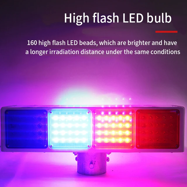 Предупреждающая лампа на солнечной энергии, двухсторонняя светодиодная сигнальная лампа, безопасность дорожного строительства, световой барьер, мигает ночью