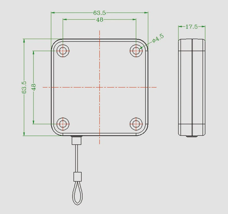 Anti Theft Pull Box Retractable Security Steel Cable Tether Cable Pull Reel 63x63 mm Large Tension Cable Box Steel Chain