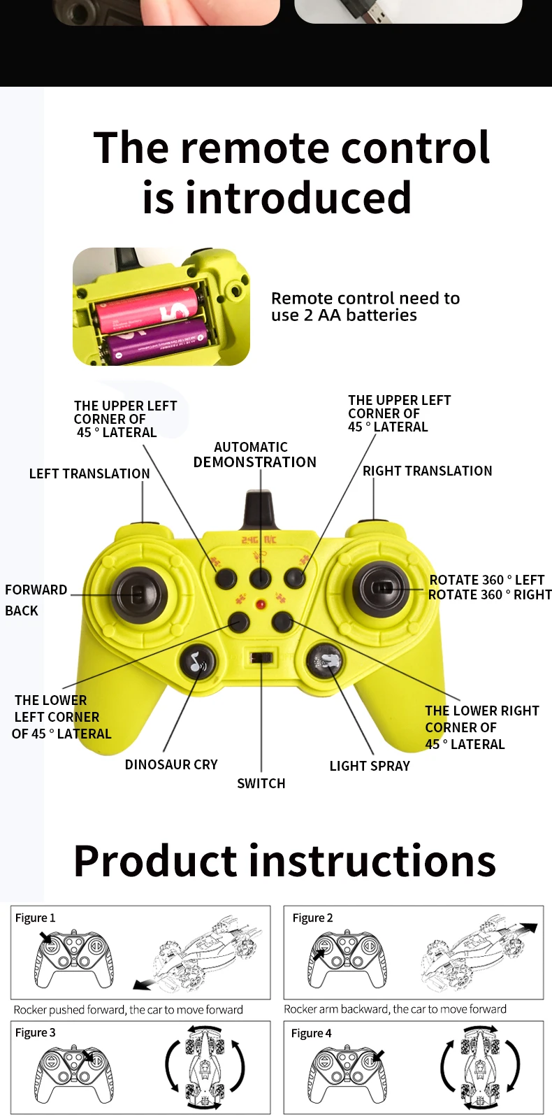 Rc Car Remote Control Power Rechargeable Battery Operated Electric Ride on Car for Kids Toy Car Remote Control