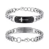 Bracelet croix courbée gravée John