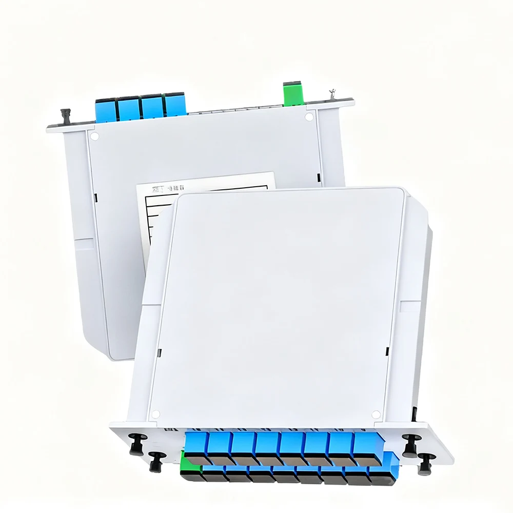 Insettipe APC-veseloptiese skeider met wye reeks: 1x2, 1x4, 1x8, 1x16, 1x32, 1x64 vir uitsaai-netwerke
