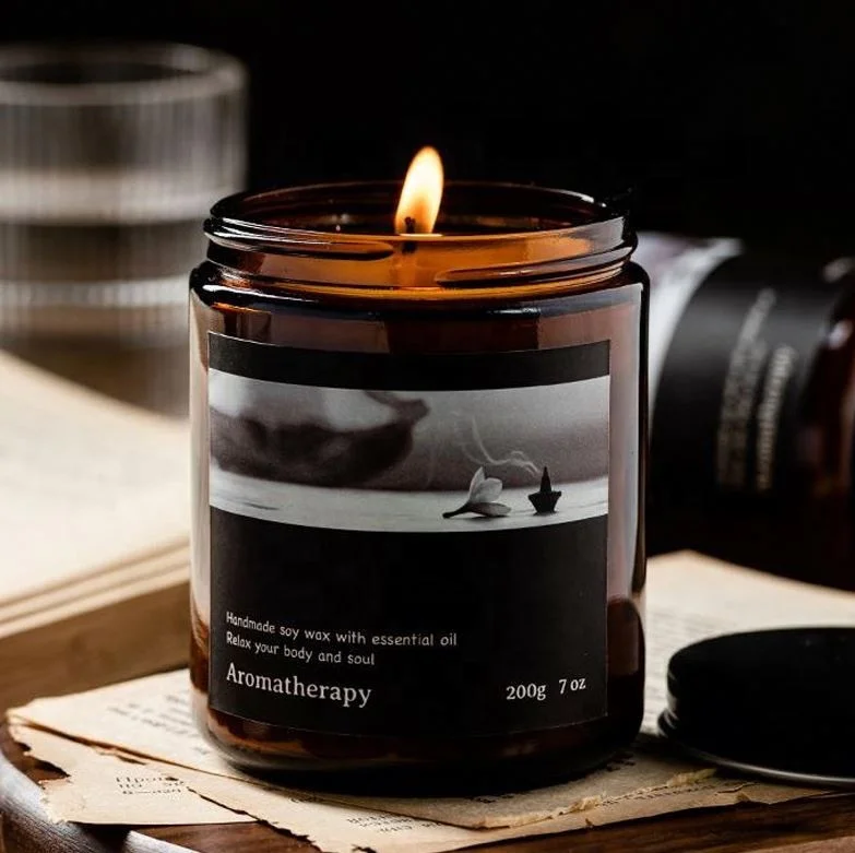 Luxury Custom Matte Black Luxury Candle Jar With Lid Empty Glass Vessel ...