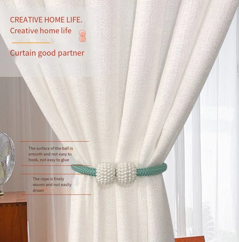 Simple curtain binding high-strength magnetic absorption magnetic pearl magnetic cloth storage tie curtain magnetic buckle details