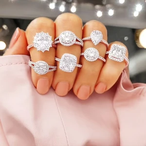 Custom 3ct Heart Cut Engagement Wedding Ring Sterling Silver for Certified Trendy Forever Star Fine Jewelry