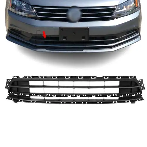 car body parts PP ABS black USA version FRONT BUMPER GRILLE W/O HOLE For 2015 -2018 Volkswagen Jetta VW1036136 oem 5C6853677